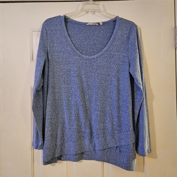 Soft Surroundings Women's Long Sleeve Crossover Hem Detail Pullover Size L - Picture 1 of 4